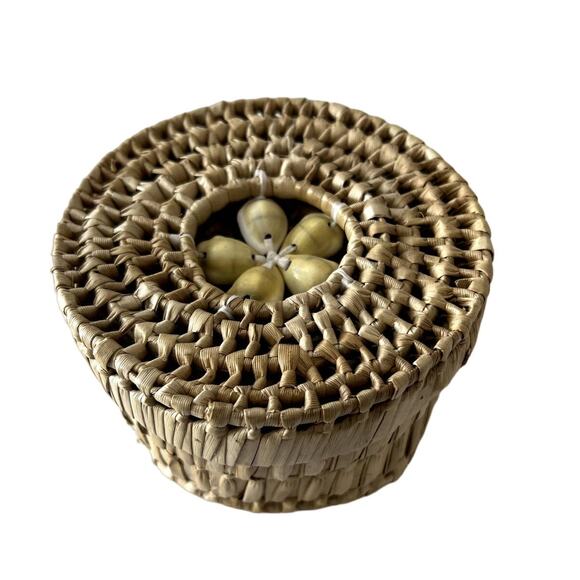 South Pacific Handmade Drink Coasters All Natural Materials Real Shells Unused - Picture 1 of 5